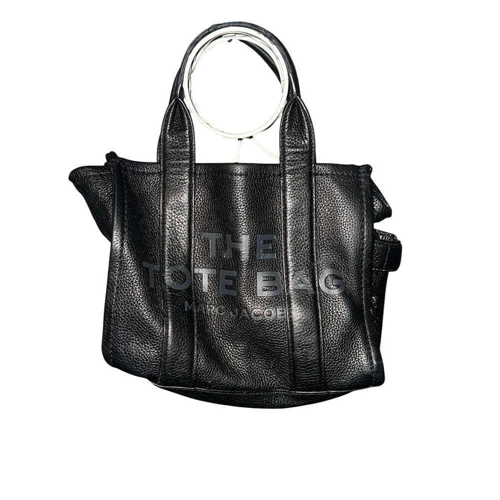 Marc Jacobs The Tote Bag Black Pebbled Leather Mini Tote Handbag